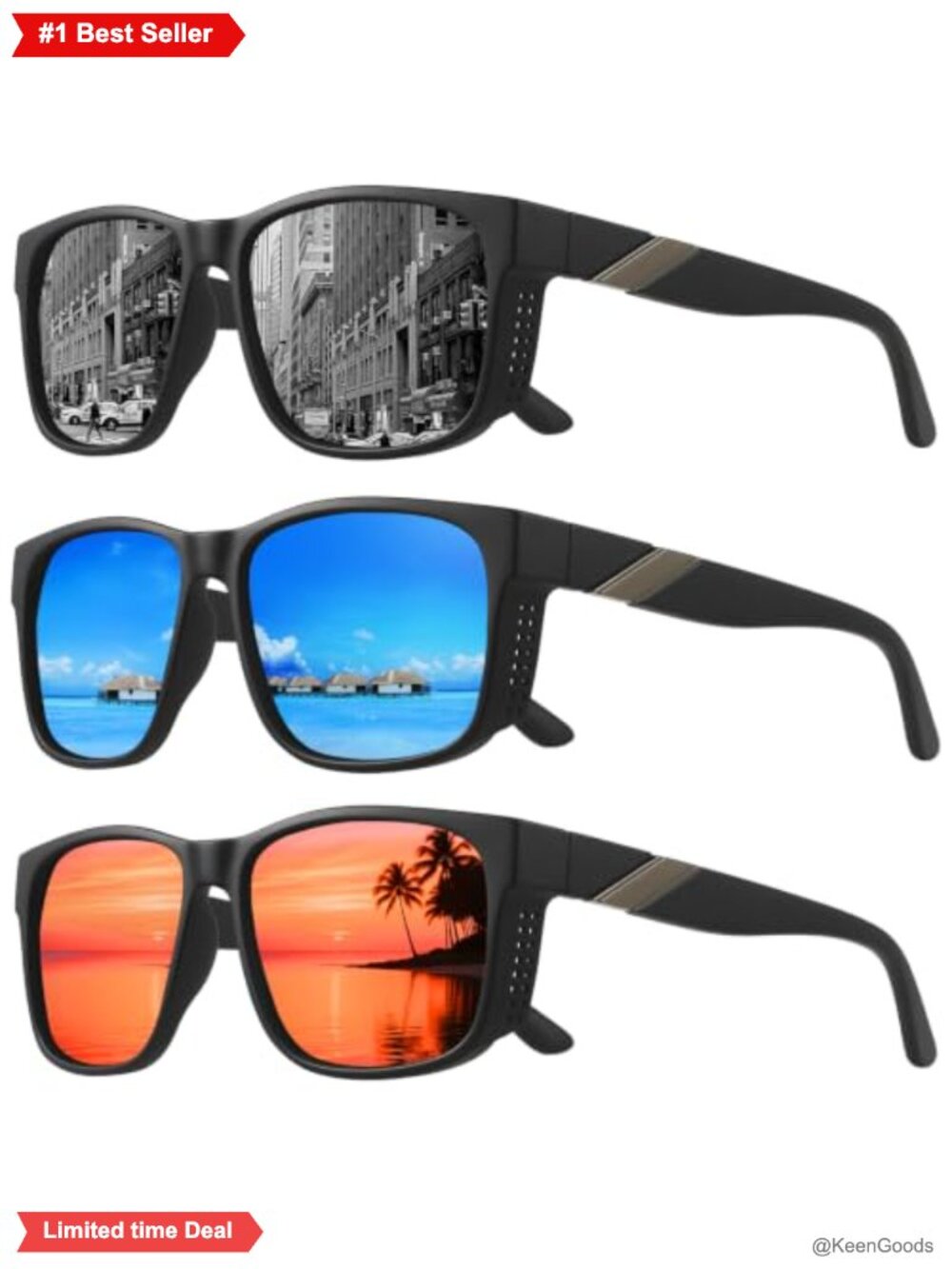 Polarized UV400 Square Sports Sunglasses Unisex for Cycling Golf Fishing